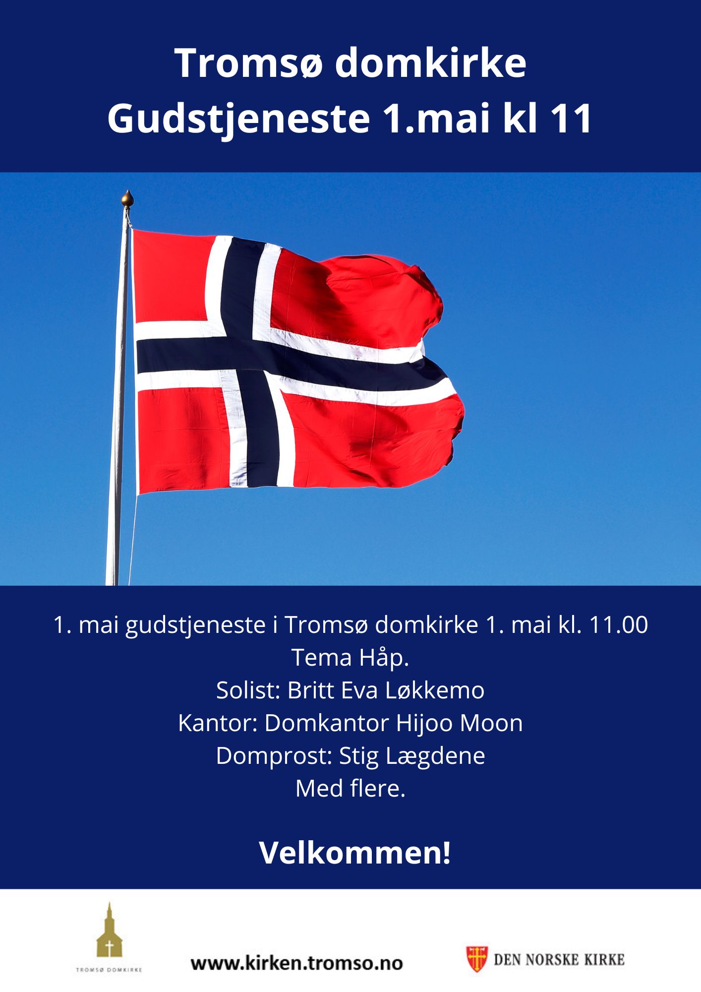 Norsk flagg mot blå himmel